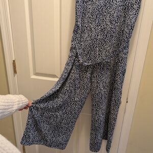 Stylish Blue and White Jumpsuit